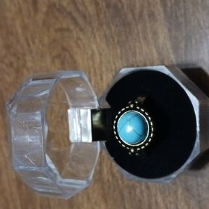 Turquoise Sterling Ring  Womans 7